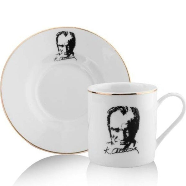 Atatürk Tasarımlı Porselen 2'li Kahve Seti