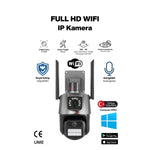 3 MP + 3 MP Çift Lens Wi-Fi TF Kart Girişli Güvenlik Kamerası