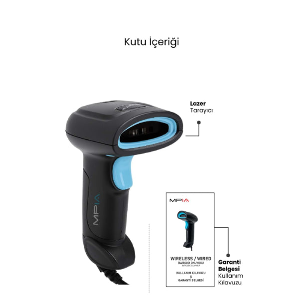 USB Kablolu 1D/2D Barkod &amp; Karekod Okuyucu