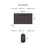 Siyah Kablosuz Klavye Ve Mouse Seti