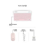 Pembe Kablosuz Klavye Ve Mouse Seti