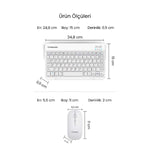 Beyaz Kablosuz Klavye Ve Mouse Seti