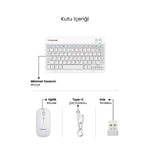 Beyaz Kablosuz Klavye Ve Mouse Seti