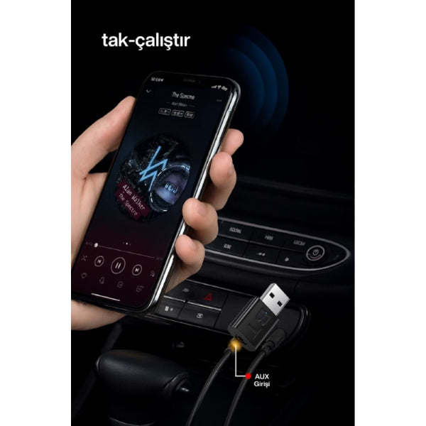 2'si 1 Arada Tak Çalıştır Kablosuz Aux RX/TX Transmitter Ses Alıcı Verici