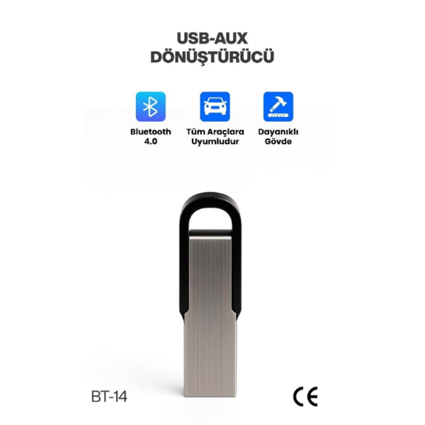 Araç Teyp Bluetooth Çevirici USB Dönüştürücü