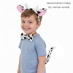 İnek Kostüm Aksesuar Seti 3'lü - Taç Papyon Kuyruk