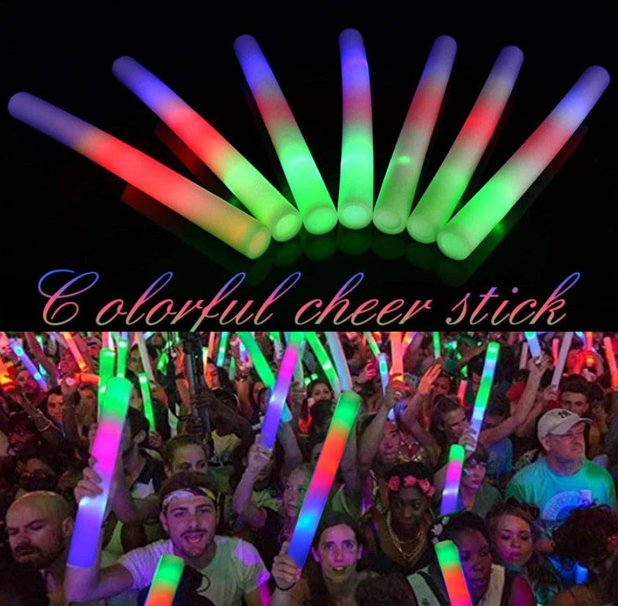 Led Işıklı Rengarenk Sünger Parti Çubuk  46 cm