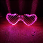 Pembe LED Işıklı Kalp Gözlük – 3 Modlu