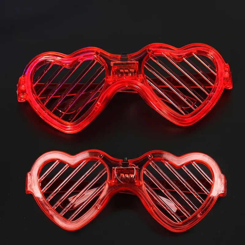 Kırmızı LED Işıklı Kalp Gözlük – 3 Modlu