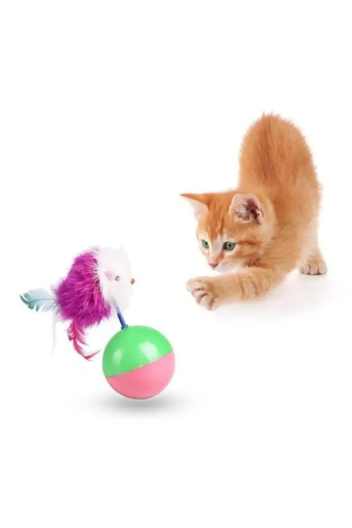 CMT Kedi Oyun Topu Tüylü Fareli Hacı Yatmaz