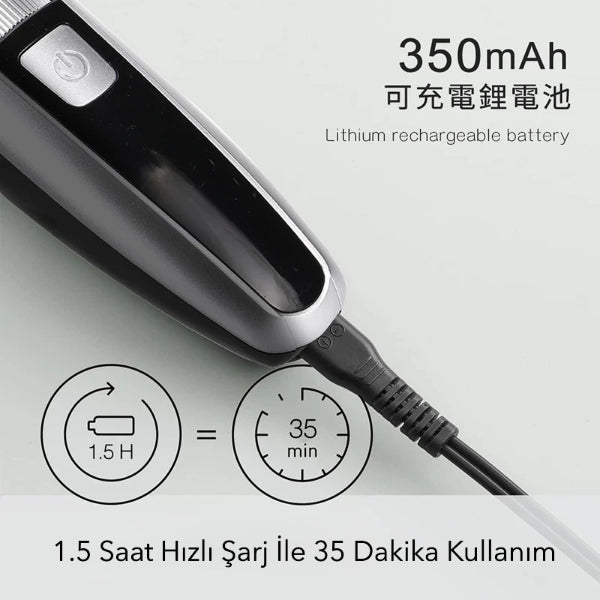 Şarjlı Ayarlanabilir Başlıklı Saç Sakal Traş Makinesi