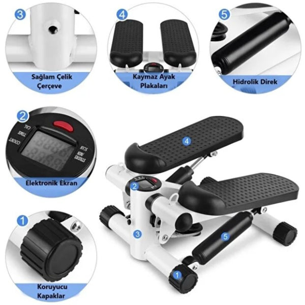 Direnç Lastikli Mini Stepper Egzersiz Aleti