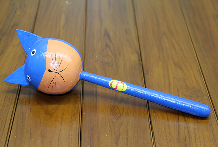 Ahşap Kedili Marakas Tekli Model 2