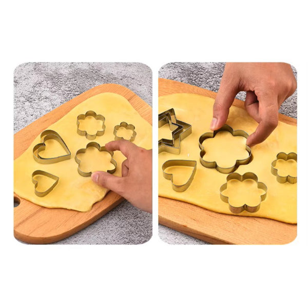 12 Adet Paslanmaz Çelik Kurabiye Kalıbı Seti