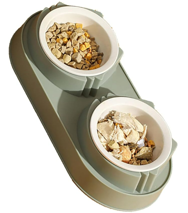 Mikopet Çift Bölmeli Mama ve Su Kabı