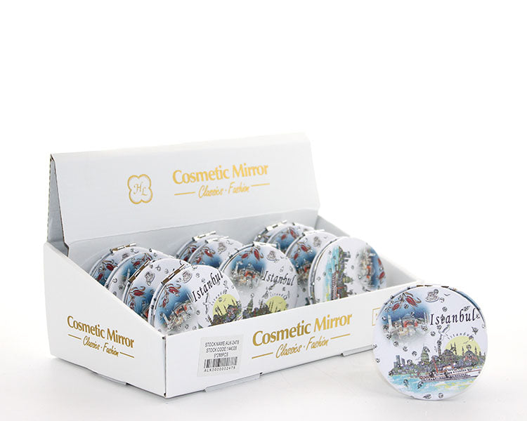 Taşlı İstanbul Tasarımı El Aynası İnce Model 12