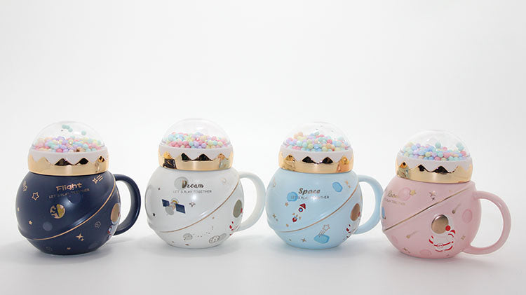 Üstü Renkli Toplu Porselen Kupa Bardak