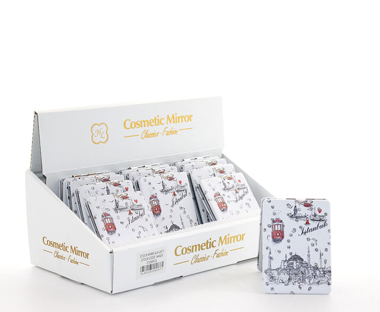 Taşlı İstanbul Tasarımı El Aynası İnce Model 8