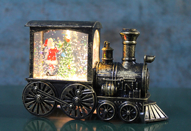 Trenli Yılbaşı Işıklı Kar Küresi Model 2