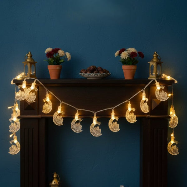 Hilal Tasarımlı Ramazan Süslemesi 20 LED USB Aydınlatma