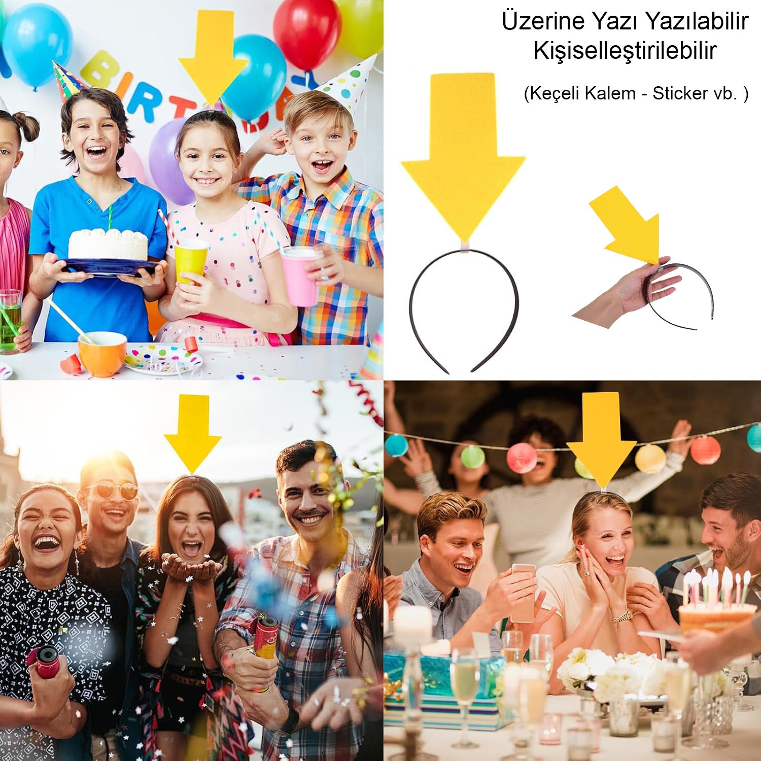 Kişiselleştirilebilir Ok Taç – Sarı Renk