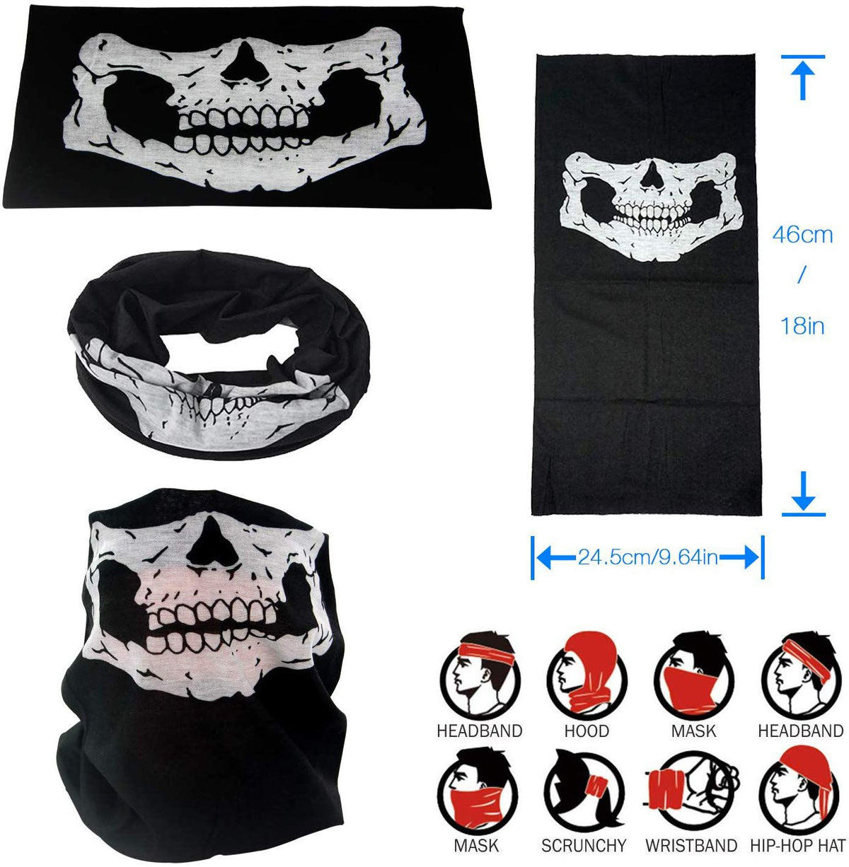 Motorcu Boyunluk Baf Buff Bandana 25x48 cm Model 7
