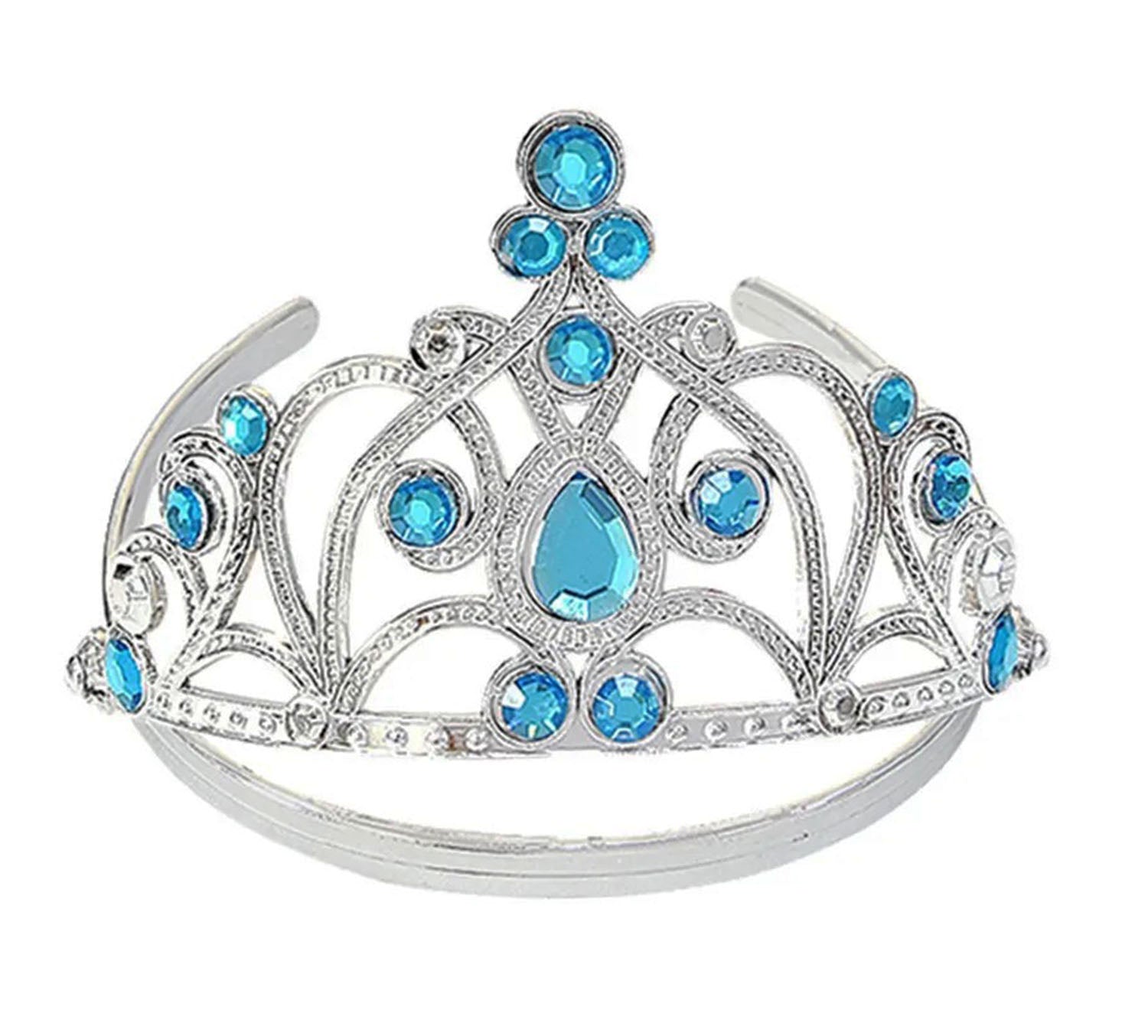 Mavi Taşlı Elsa Prenses Çocuk Tacı 16x14 cm