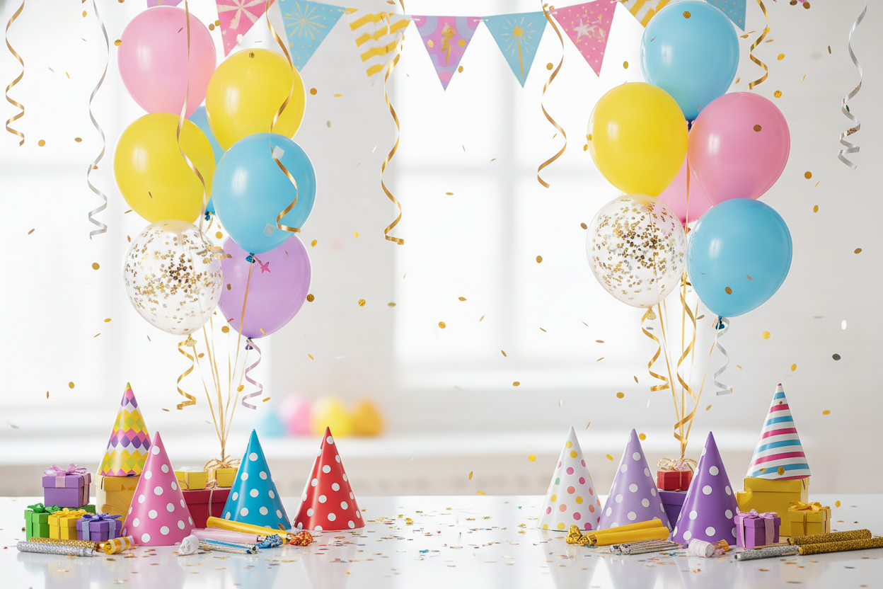 parti malzemeleri kategori için bir görsel oluşturur musun? Üzerinde yazı yazmasın